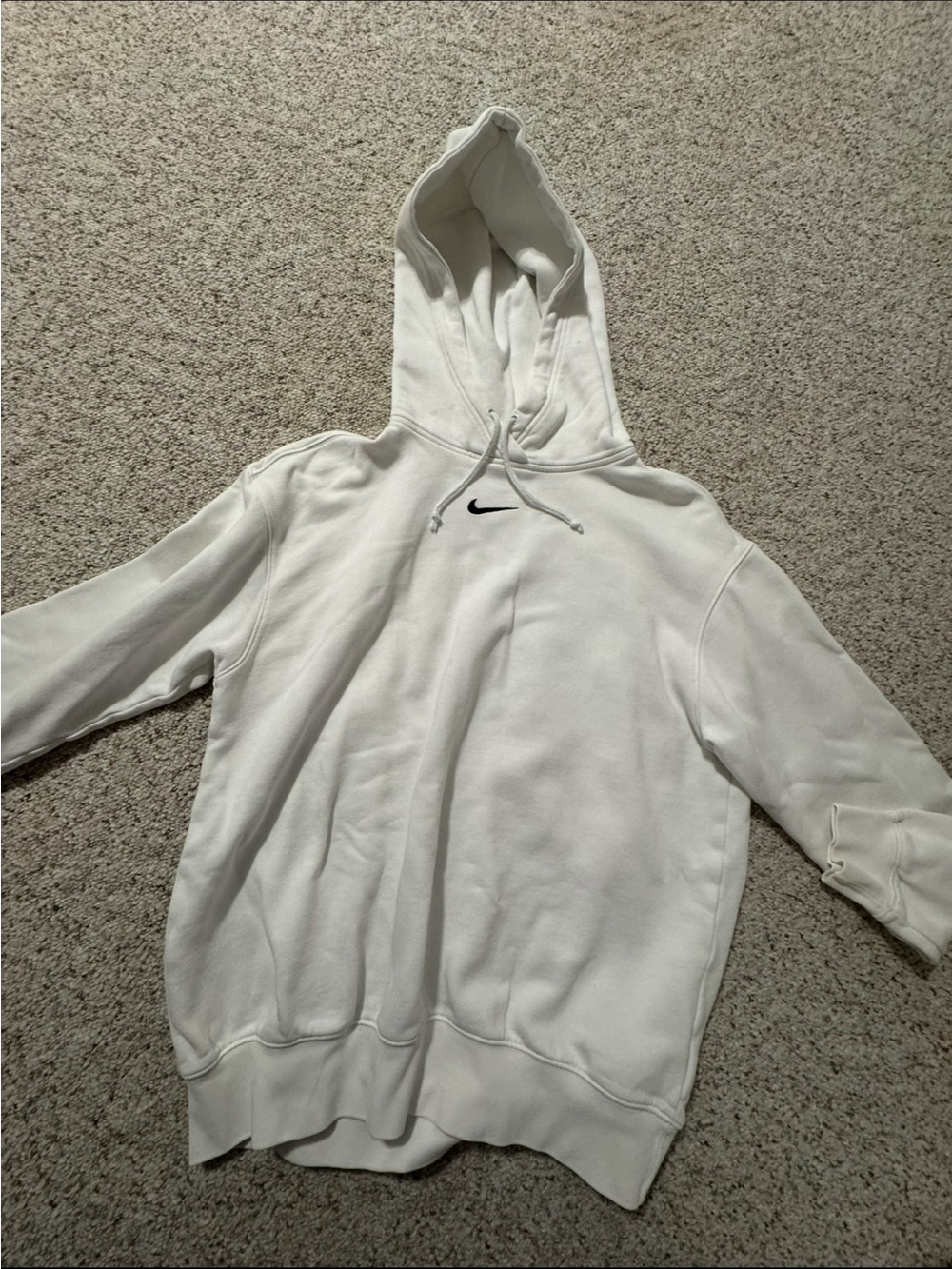 Nike Off-White Pullover Hoodie with Black Swoosh
